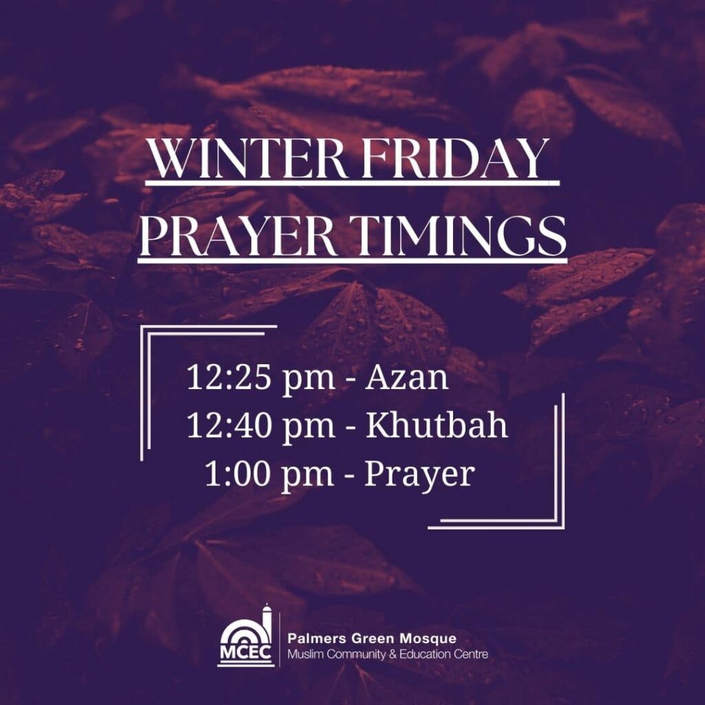Winter Jum'aa Timings